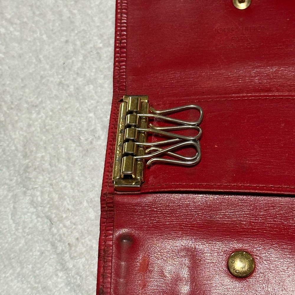 Louis Vuitton Red Key Case Wallet With Snap Closu… - image 5